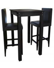 Czarny stolik barowy z 2 krzesłami – Arsen 2X w sklepie Edinos.pl
