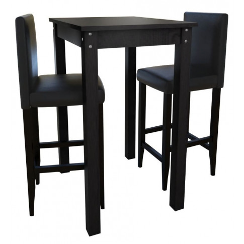 Czarny stolik barowy z 2 krzesłami Arsen 2X 