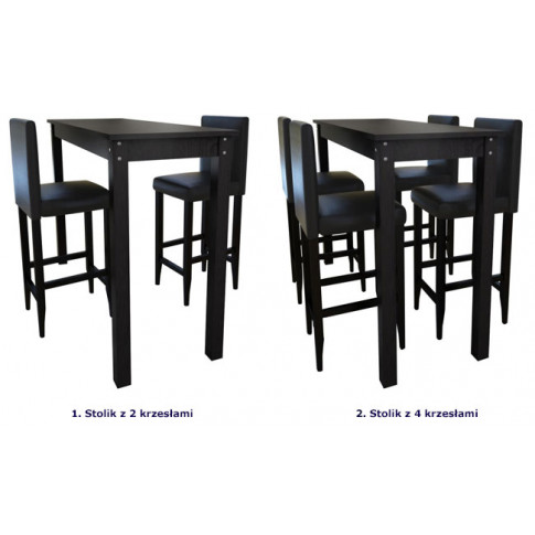 Dwa rodzaje krzeseł czarnych w zestawie Arsen 3X