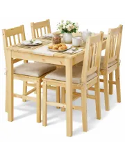 Drewniany zestaw stół i 4 krzesła – Solemi w sklepie Edinos.pl