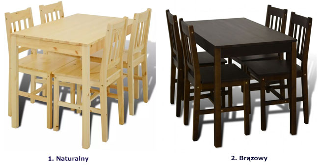 Drewniany stół z 4 krzesłami Ellen