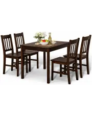 Ciemnobrązowy zestaw stół i 4 krzesła – Solemi w sklepie Edinos.pl