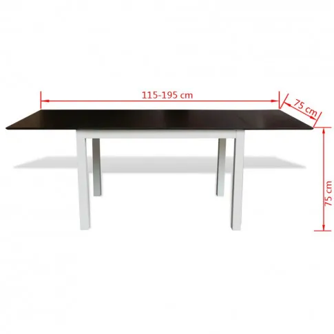 Szczegółowe zdjęcie nr 8 produktu Zestaw do jadalni: rozkładany stół i 8 krzeseł, biało-brązowy