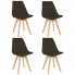 Wszystkie 4 krzesła tapicerowane Avril w kolorze ciemnobrązowym
