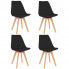 Wszystkie 4 krzesła tapicerowane Avril w kolorze czarnym