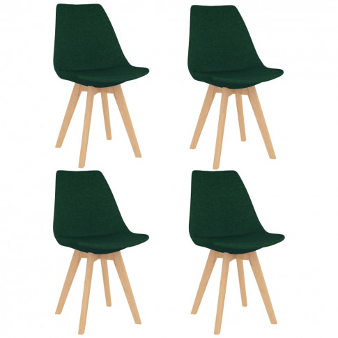 Wszystkie 4 krzesła tapicerowane Avril w kolorze ciemnozielonym