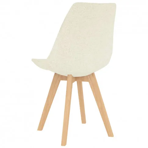 Kremowe krzesło o gładkiej fakturze z kompletu Avril