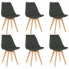 Wszystkie 6 krzeseł tapicerowanych w kolorze ciemnoszarym