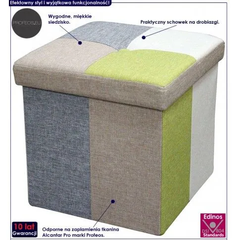 Fotografia Kwadratowa pufa otwierana Tresa 2X z kategorii Pufy