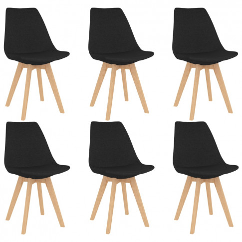 Wszystkie 6 krzeseł tapicerowanych Avril w kolorze czarnym