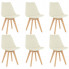 Wszystkie 6 krzeseł tapicerowanych Avril w kolorze kremowym