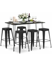 Czarny 5-częściowy zestaw mebli barowych – Kenze w sklepie Edinos.pl