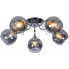 Srebrny żyrandol glamour z pięcioma szklanymi kloszami - EX752-Rivola