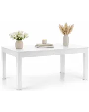 Biały minimalistyczny rozkładany stół - Ignis w sklepie Edinos.pl