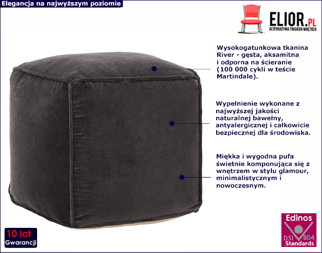 Szara pufa Bazali 3X