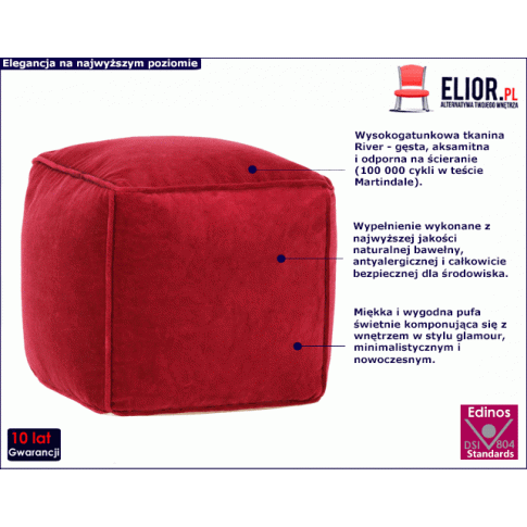 Czerwona pufa Bazali 3X