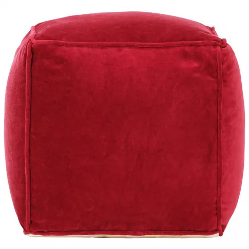 Czerwona pufa welurowa Bazali 3X