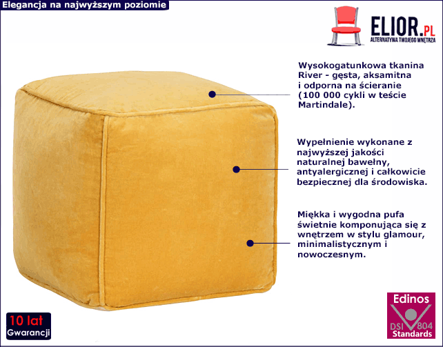 Żółta pufa Bazali 3X