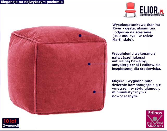 Różowa pufa Bazali 3X