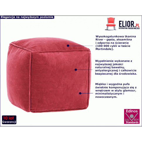 Różowa pufa Bazali 3X