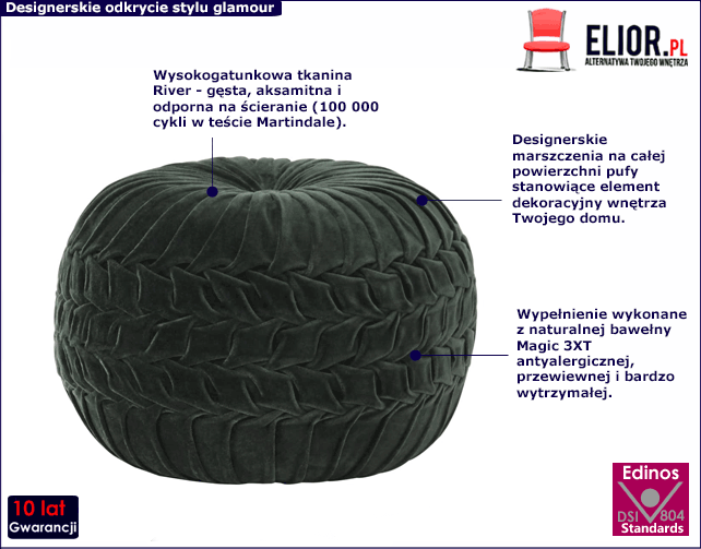 Zielona pufa tapicerowana