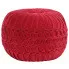 Czerwona okrągła pufa welurowa Sativ