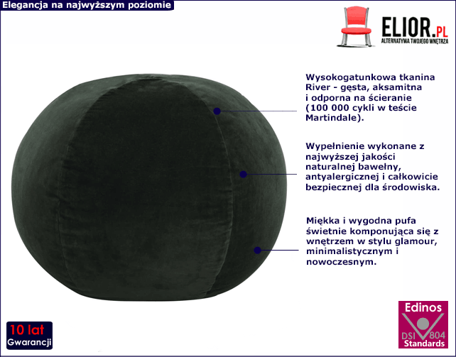 Zielona pufa Mirano 2X