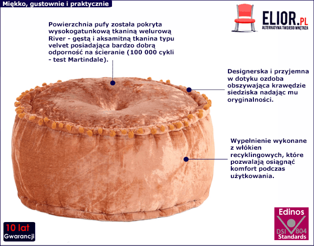 Pomarańczowa pufa Etipo