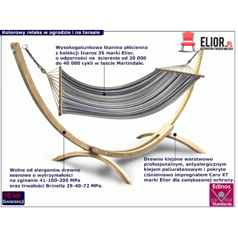 Nowoczesny niebieski hamak na taras Tansi 2X