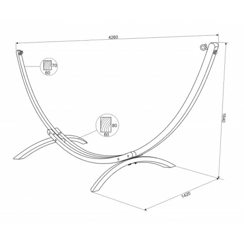 Wymiary hamaka ogrodowego Tansi 2X