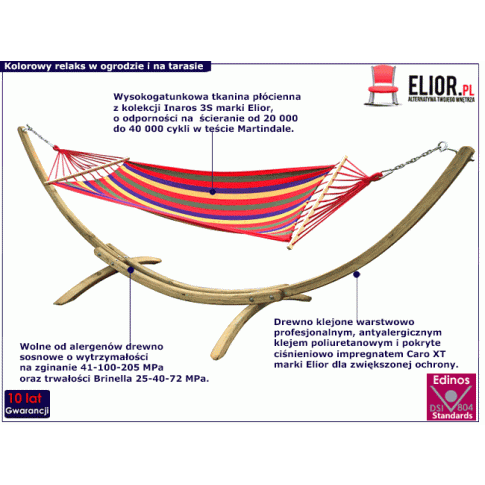 Czerwony hamak na taras Tansi 3X