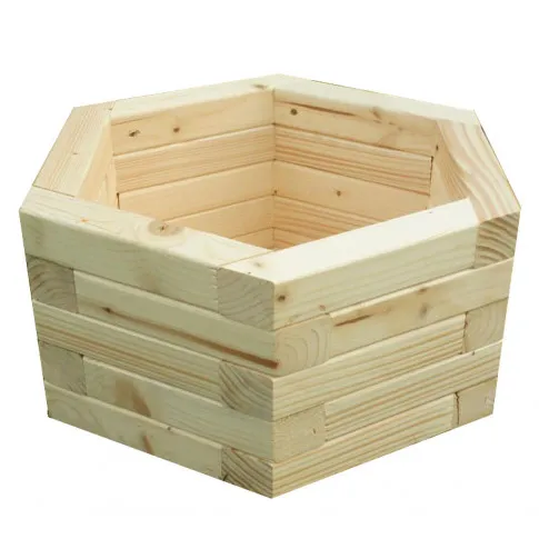 Szesciokatna drewniana donica ogrodowa Erli