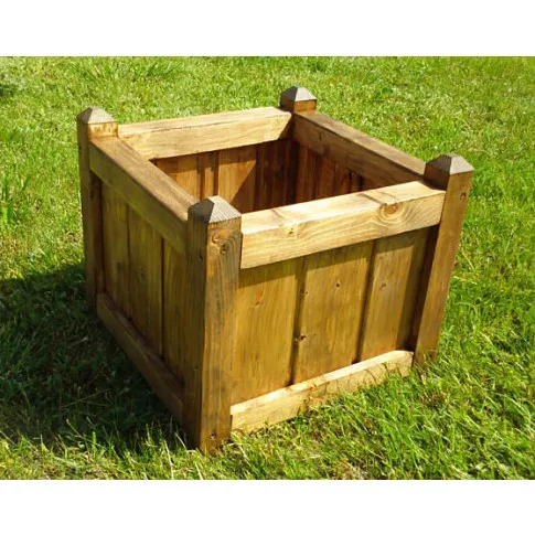 Drewniana brazowa donica ogrodowa Mundo