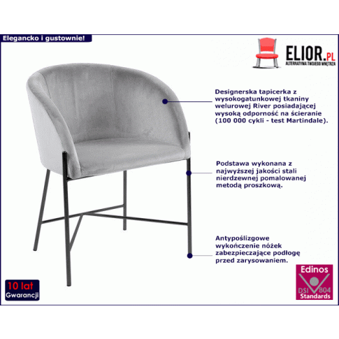 Szare krzesło Amazon 2X