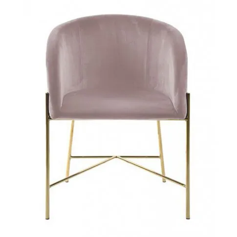 Różowe krzesło do salonu w stylu glamour Amazon 4X