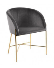 Szare welurowe krzesło tapicerowane - Amazon 4X w sklepie Edinos.pl