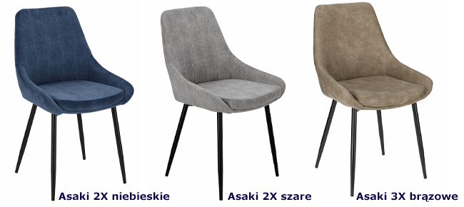 Wygodne krzesła tapicerowane Asaki 2X - sztruksowe