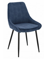 Tapicerowane krzesło sztruksowe niebieskie - Asaki 2X w sklepie Edinos.pl
