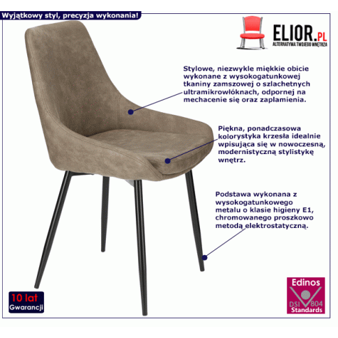 Zamszowe krzesło Asaki 3X brązowe