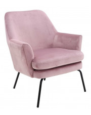 Welwetowy fotel różowy - Amili w sklepie Edinos.pl