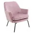 Różowy fotel Amili welurowy