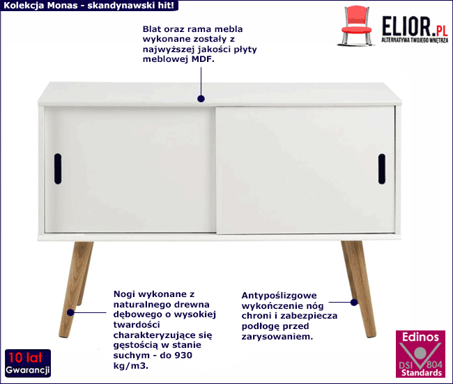 Biała komoda do salonu Egia 2X