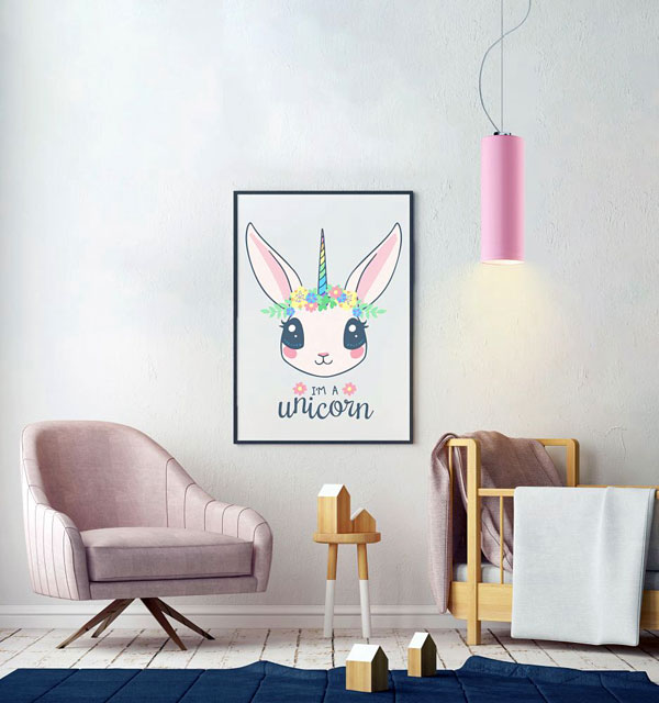 Dziecięca lampa wisząca tuba EX832-Arvonis w 18 kolorach abażura