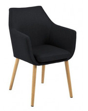 Czarne krzesło tapicerowane - Lamans  w sklepie Edinos.pl