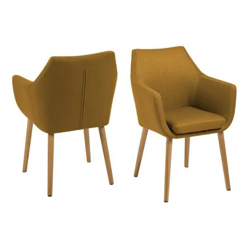 Musztardowe krzesło do jadalni Lamans
