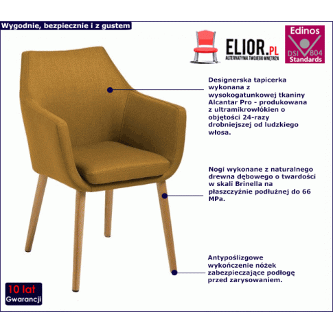 Musztardowe krzesło Lamans