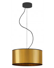 Złoty żyrandol z okrągłym abażurem 30 cm - EX853-Hajfun w sklepie Edinos.pl