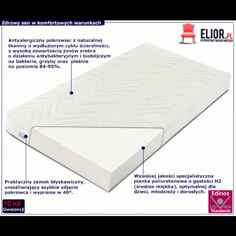 Piankowy materac z pokrowcem Crav Max Silver Active 2X