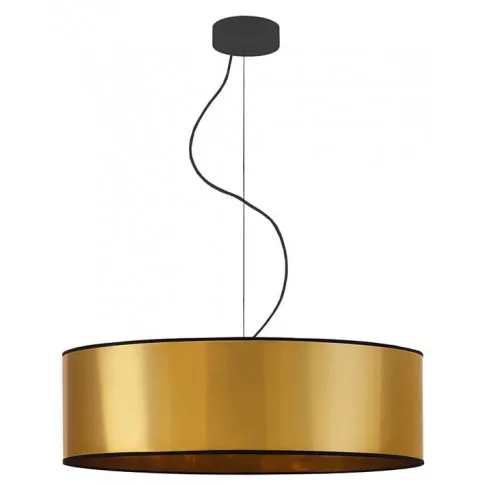 Złoty żyrandol glamour z okrągłym abażurem EX856-Hajfun