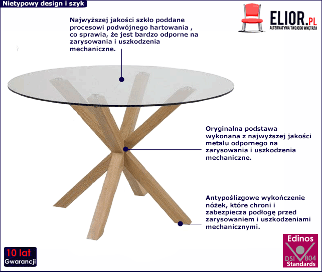 Okrągły stolik Zebrix 4X